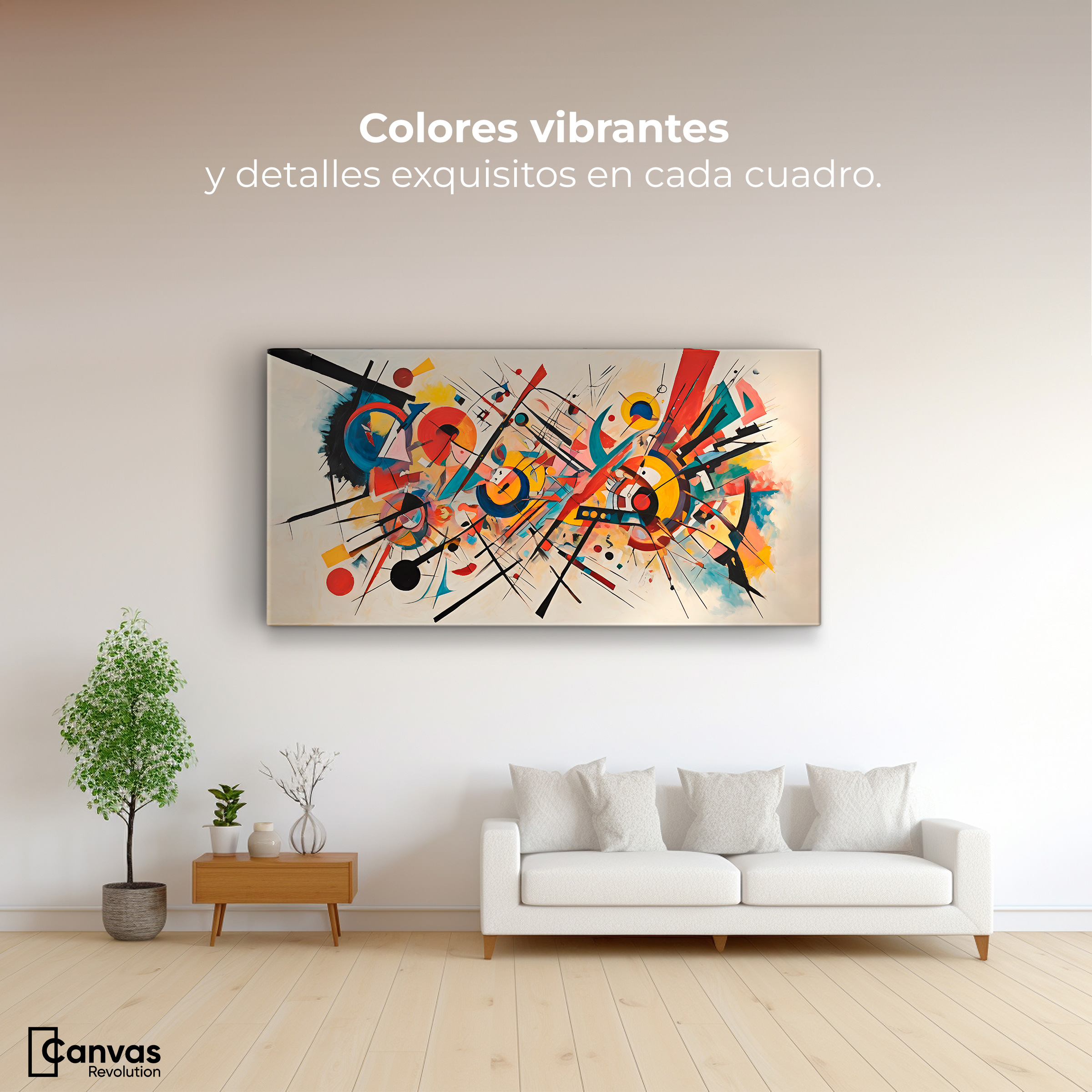 Foto 2 | Cuadro Decorativo Canvas Abstracción Clásica 140x70