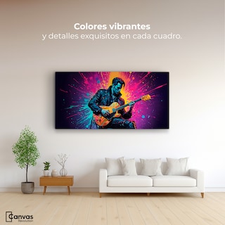 Foto 2 | Cuadro Decorativo Canvas Guitarrista Colores 120x60