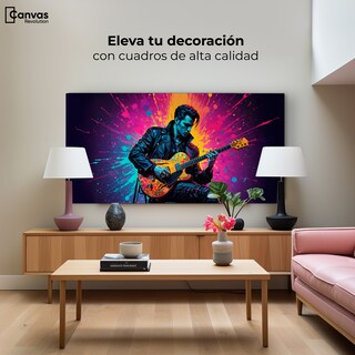Foto 3 | Cuadro Decorativo Canvas Guitarrista Colores 120x60