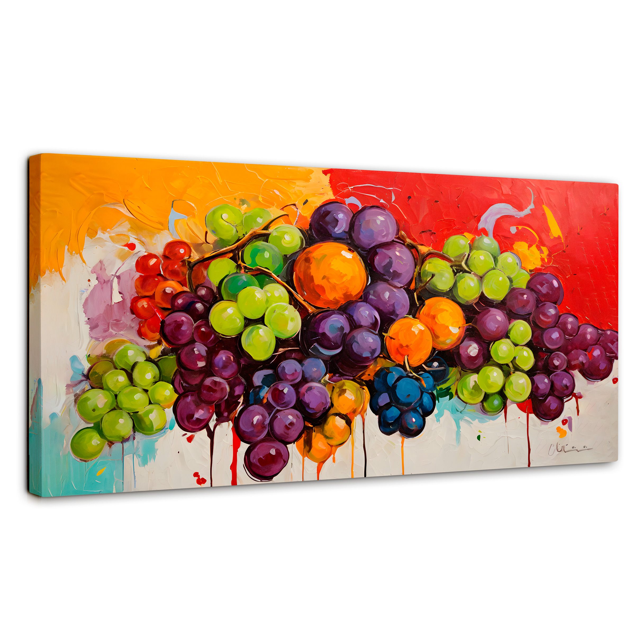 Foto 2 pulgar | Cuadro Decorativo Canvas Bodegón Con Uvas 140x70