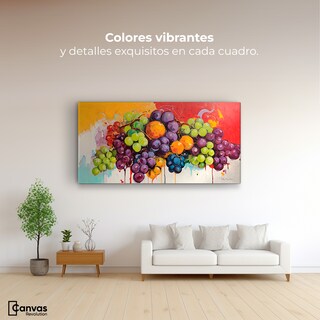 Foto 2 | Cuadro Decorativo Canvas Bodegón Con Uvas 140x70