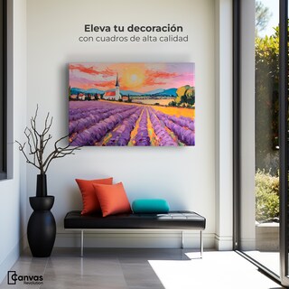 Foto 3 | Cuadro Decorativo Canvas Campo Lavanda Sun 90x60