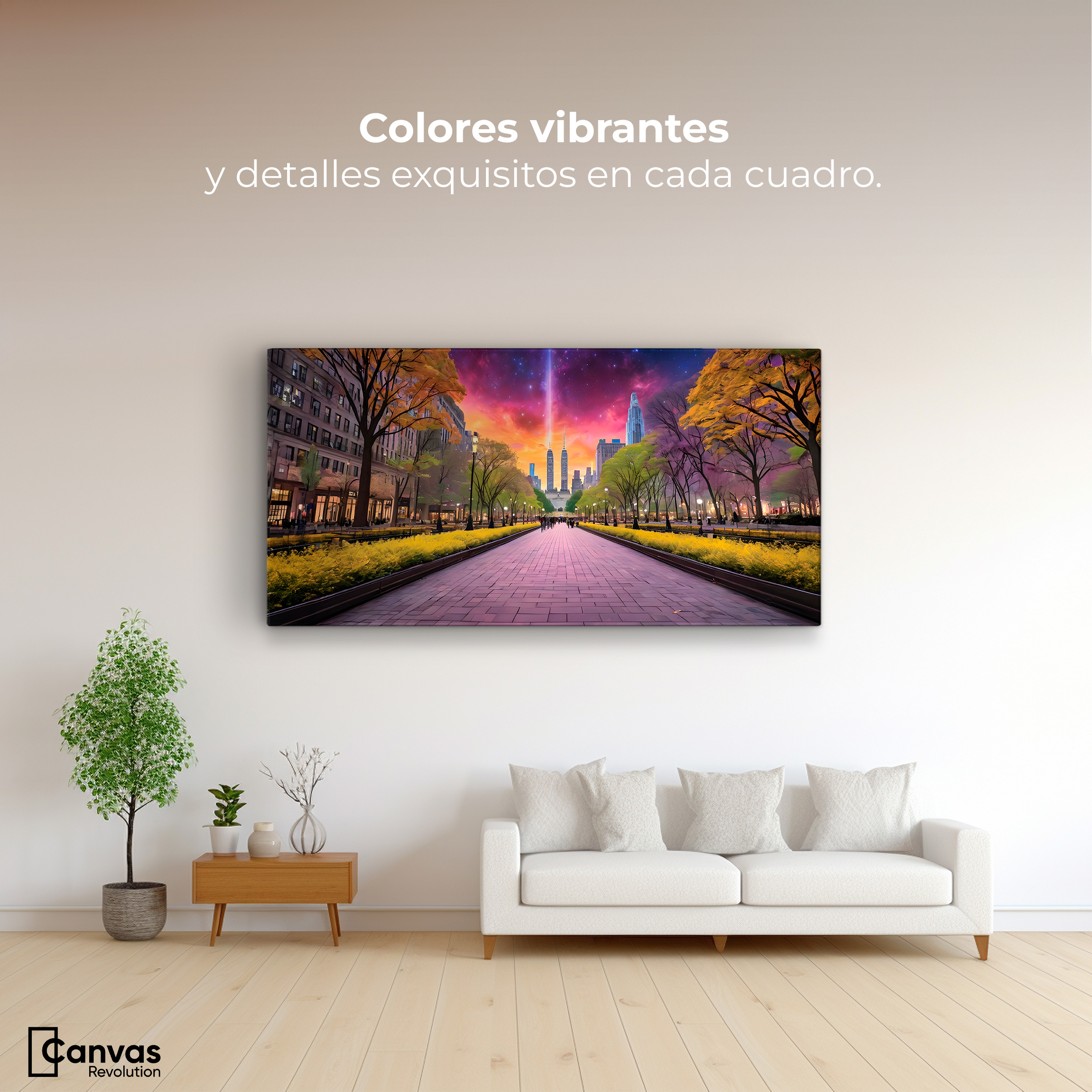 Foto 3 pulgar | Cuadro Decorativo Canvas Horizonte Estelar 120x60