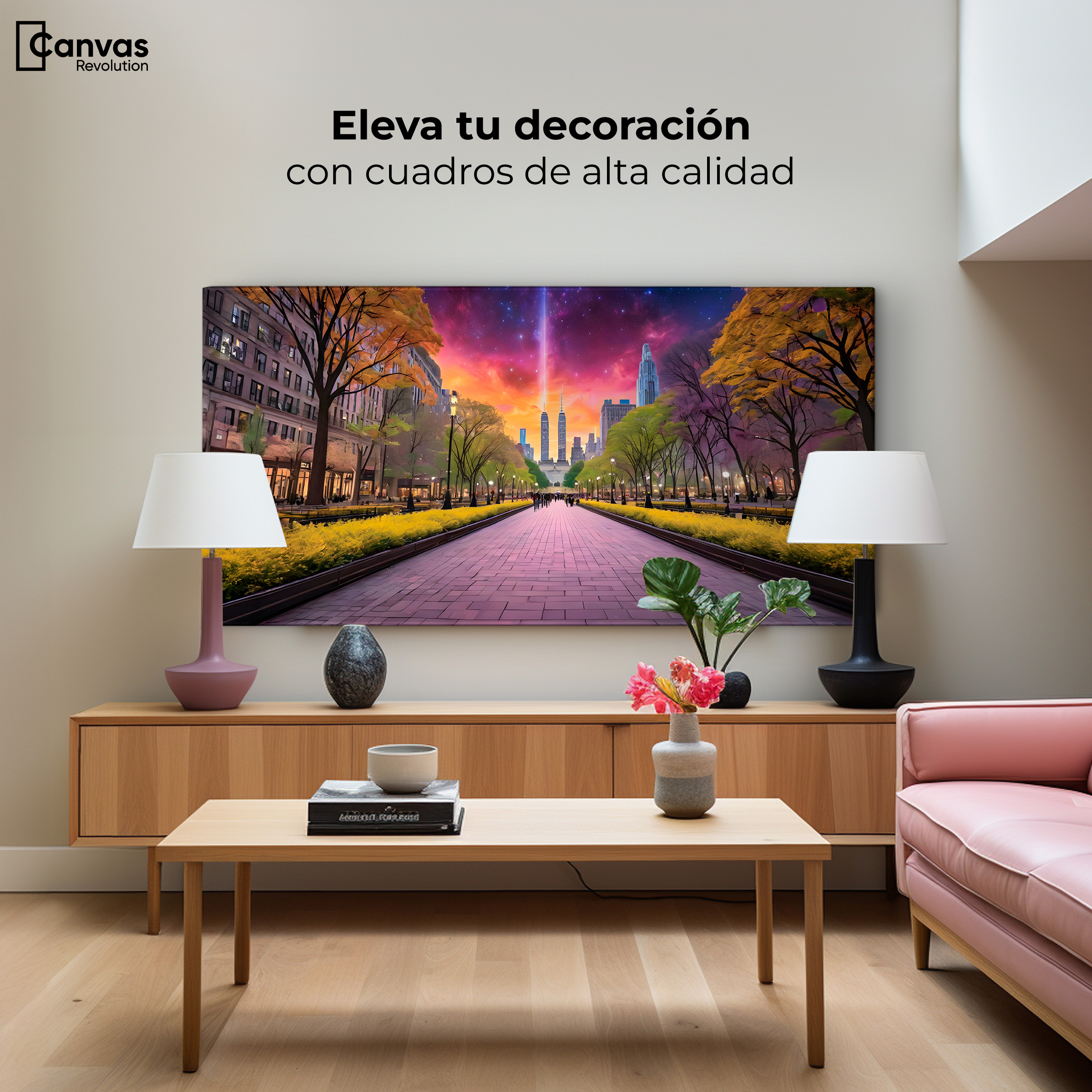 Foto 4 pulgar | Cuadro Decorativo Canvas Horizonte Estelar 120x60