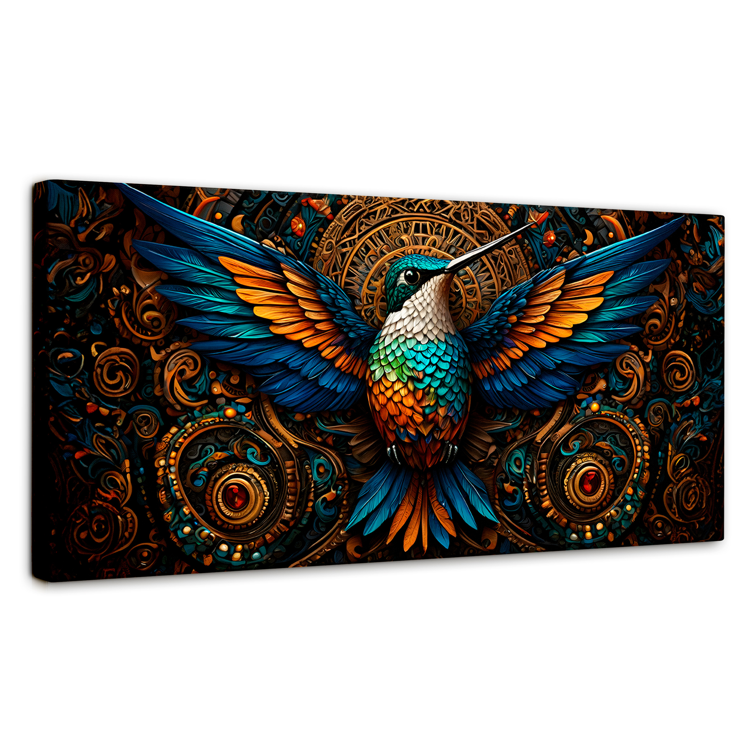 Cuadro Decorativo Canvas Colibrí Mecánico 120x60