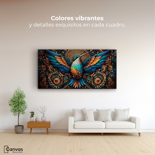 Foto 2 | Cuadro Decorativo Canvas Colibrí Mecánico 120x60