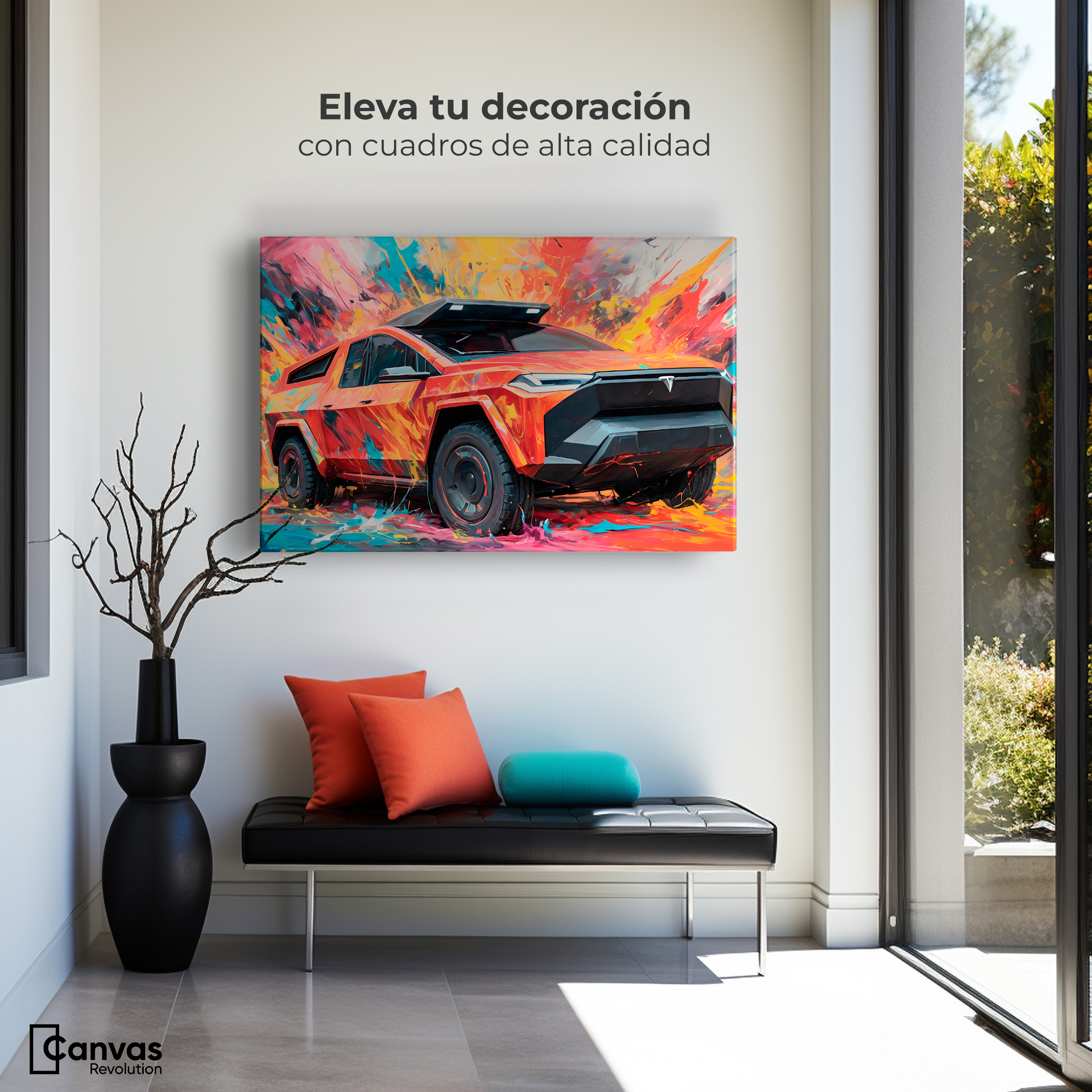 Foto 4 pulgar | Cuadro Decorativo Canvas Truck In Colors 90x60
