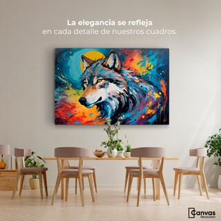 Foto 2 | Cuadro Decorativo Canvas Lobo Splash Color 90x60