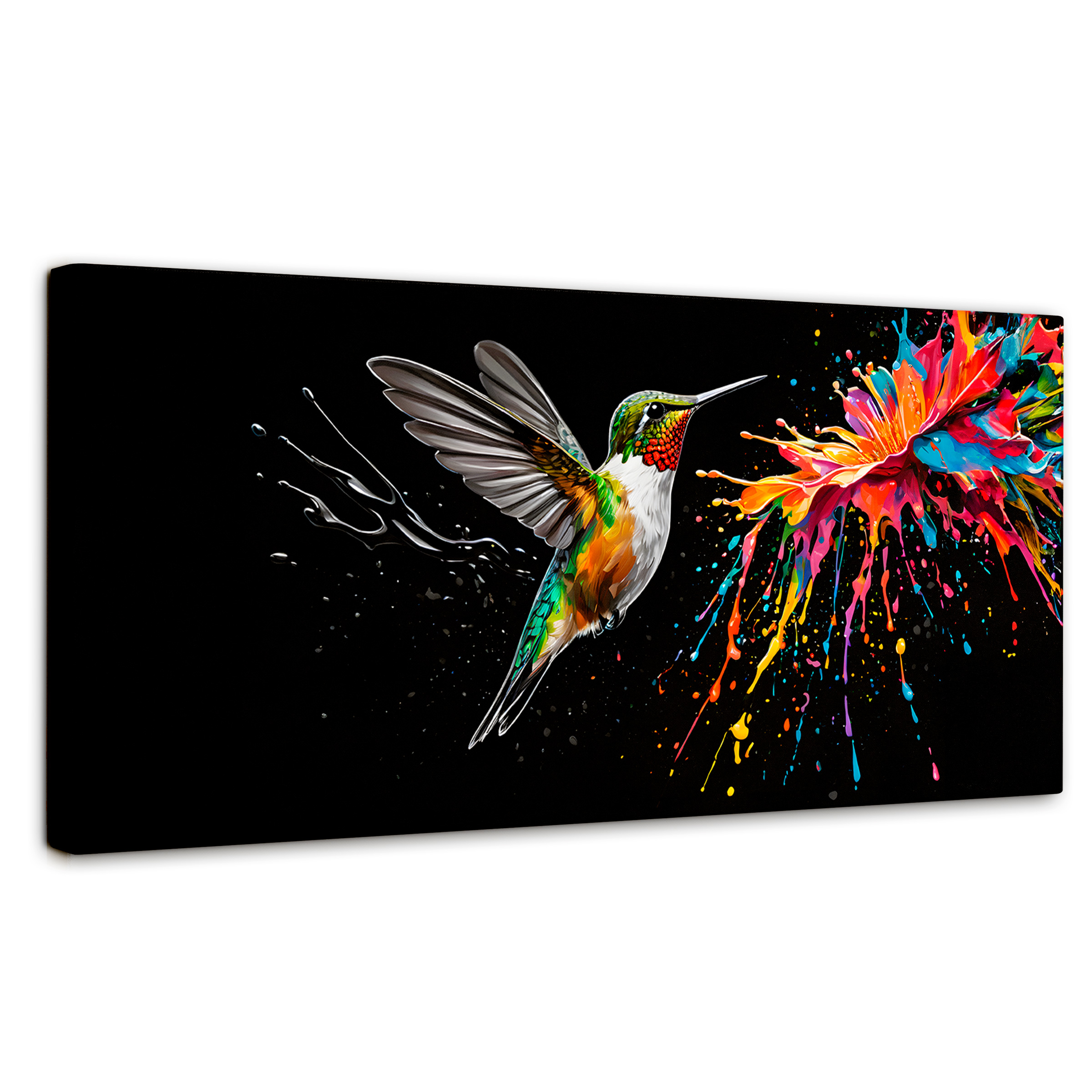 Cuadro Decorativo Canvas Colibrí Luminoso 120x60
