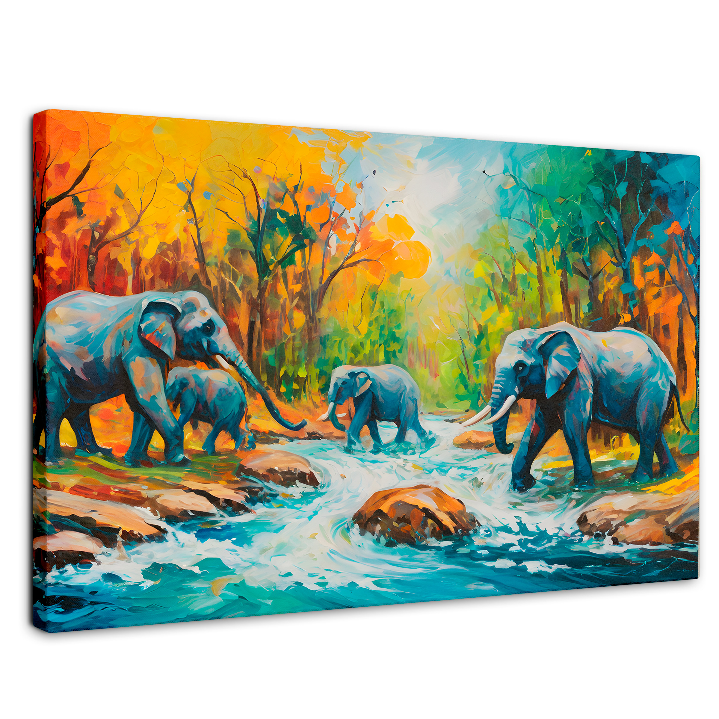 Foto 2 pulgar | Cuadro Decorativo Canvas Cruce Elefantes 90x60