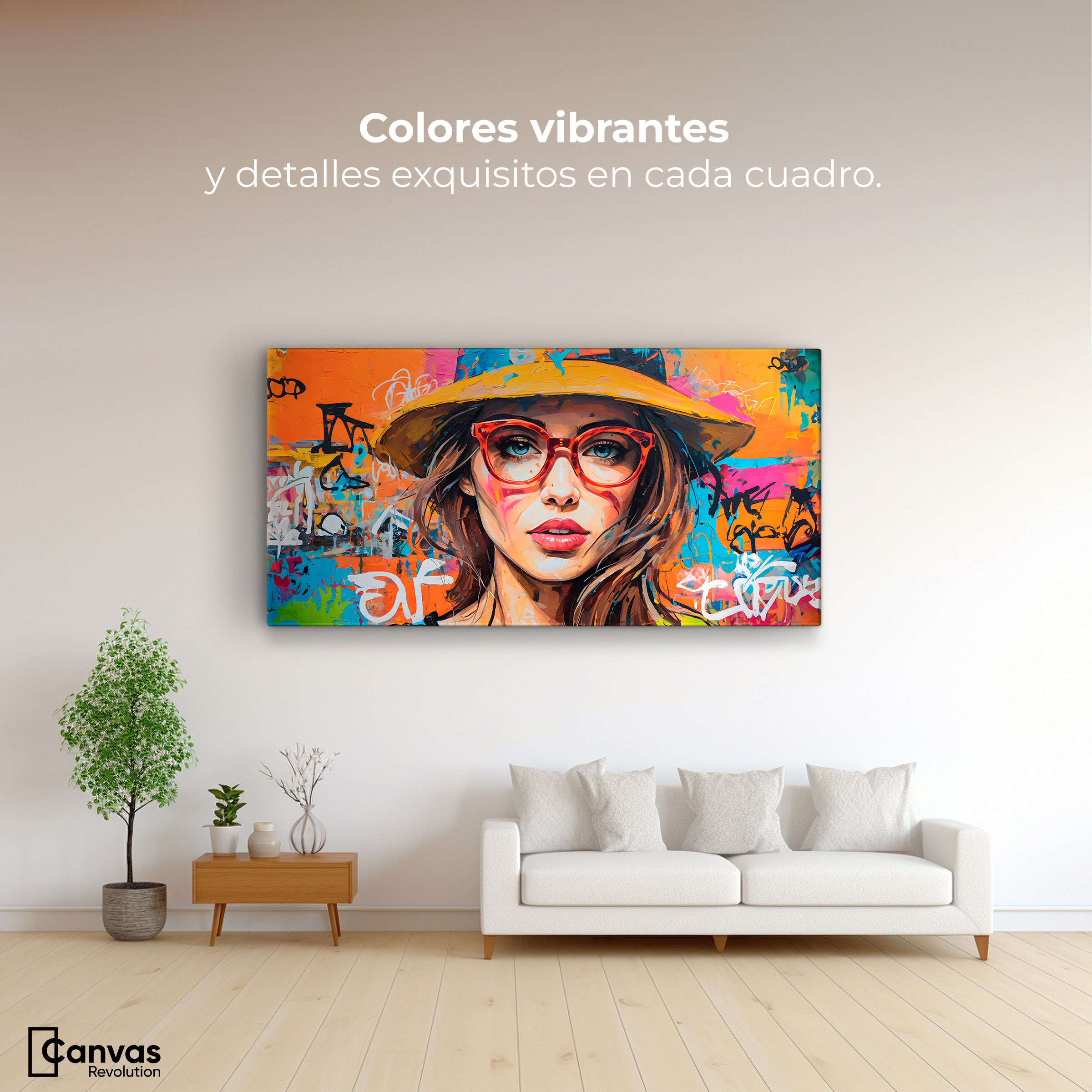 Foto 3 pulgar | Cuadro Decorativo Canvas Mujer Con Gafas 140x70