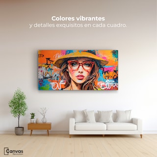 Foto 2 | Cuadro Decorativo Canvas Mujer Con Gafas 140x70