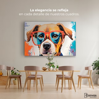 Foto 2 | Cuadro Decorativo Canvas Perro Con Lentes 90x60