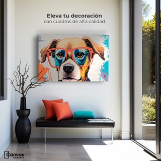 Foto 3 | Cuadro Decorativo Canvas Perro Con Lentes 90x60