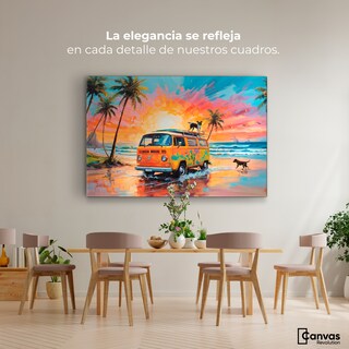 Foto 2 | Cuadro Decorativo Canvas Perros Playeros 90x60