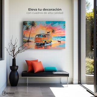 Foto 3 | Cuadro Decorativo Canvas Perros Playeros 90x60