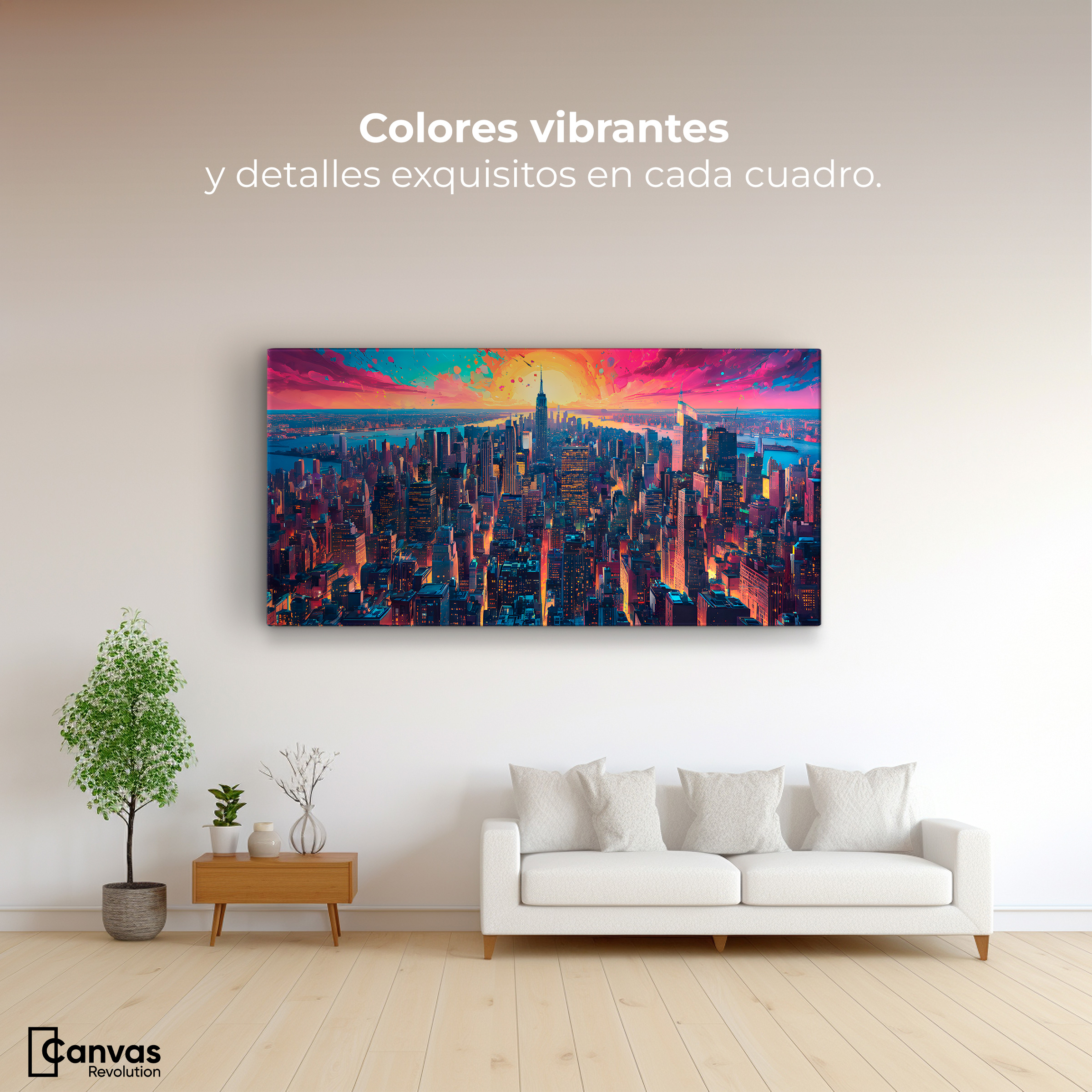 Foto 3 pulgar | Cuadro Decorativo Canvas Horizonte Vibrante 120x60