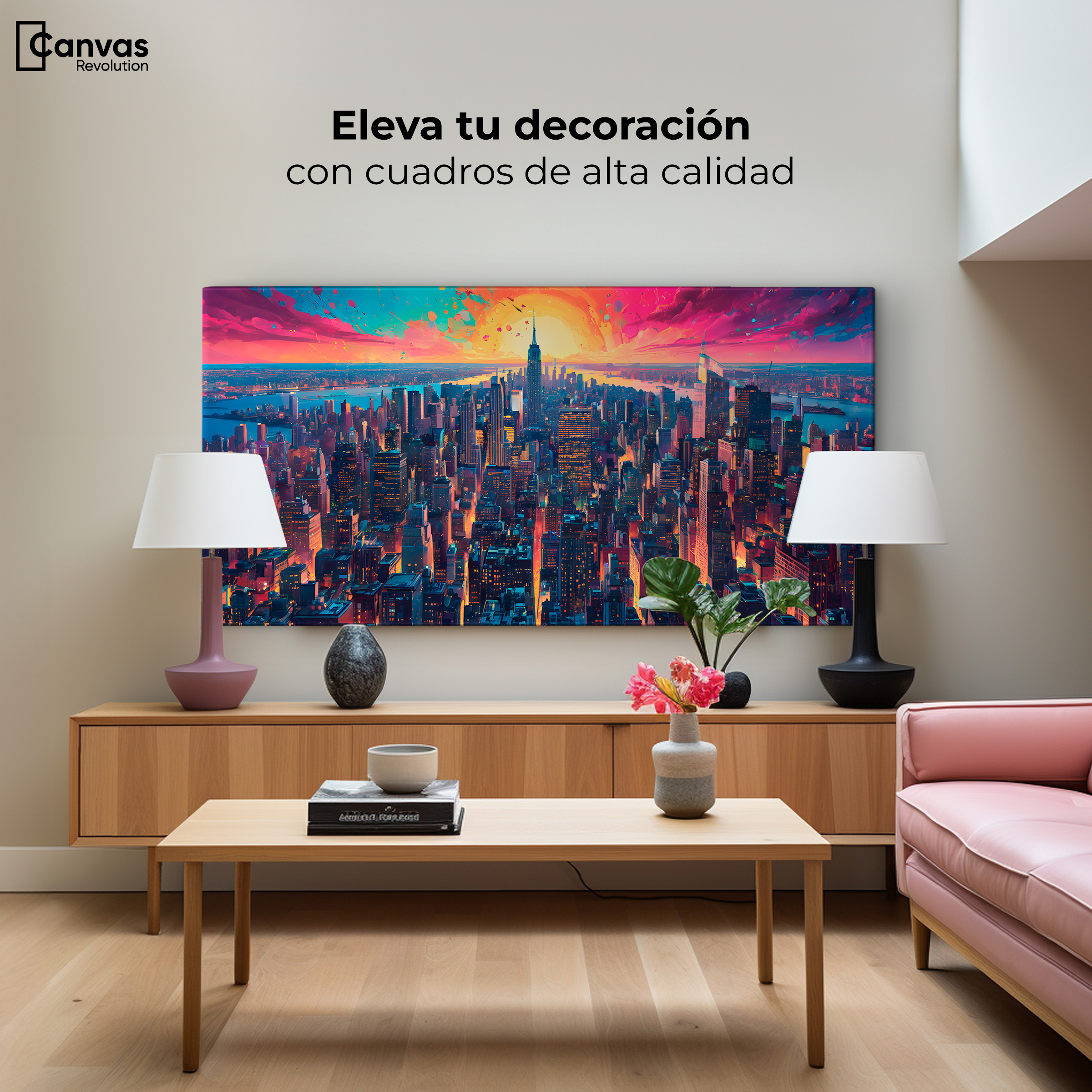Foto 4 pulgar | Cuadro Decorativo Canvas Horizonte Vibrante 120x60