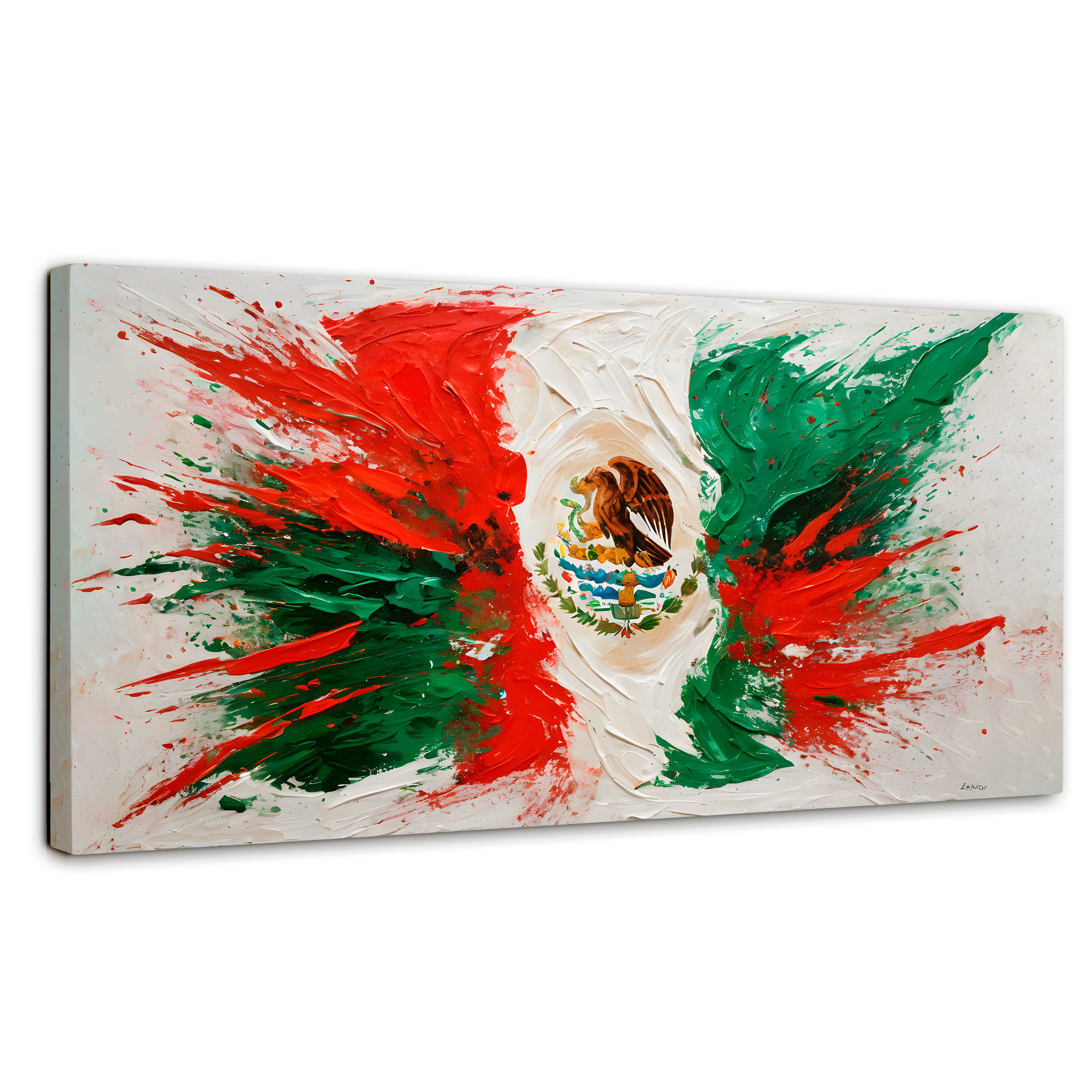Cuadro Decorativo Canvas México Bandera 140x70
