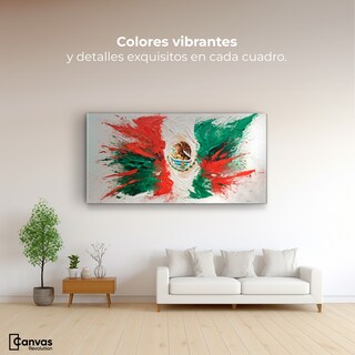 Foto 2 | Cuadro Decorativo Canvas México Bandera 140x70