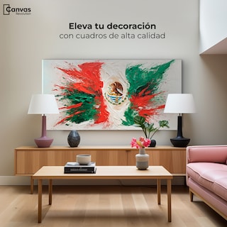 Foto 3 | Cuadro Decorativo Canvas México Bandera 140x70