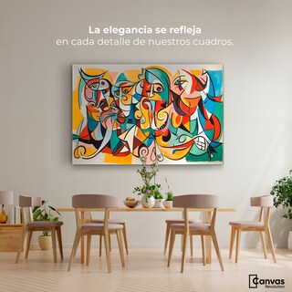 Foto 2 | Cuadro Decorativo Canvas Colorido Cubismo 90x60