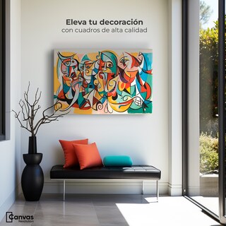 Foto 3 | Cuadro Decorativo Canvas Colorido Cubismo 90x60