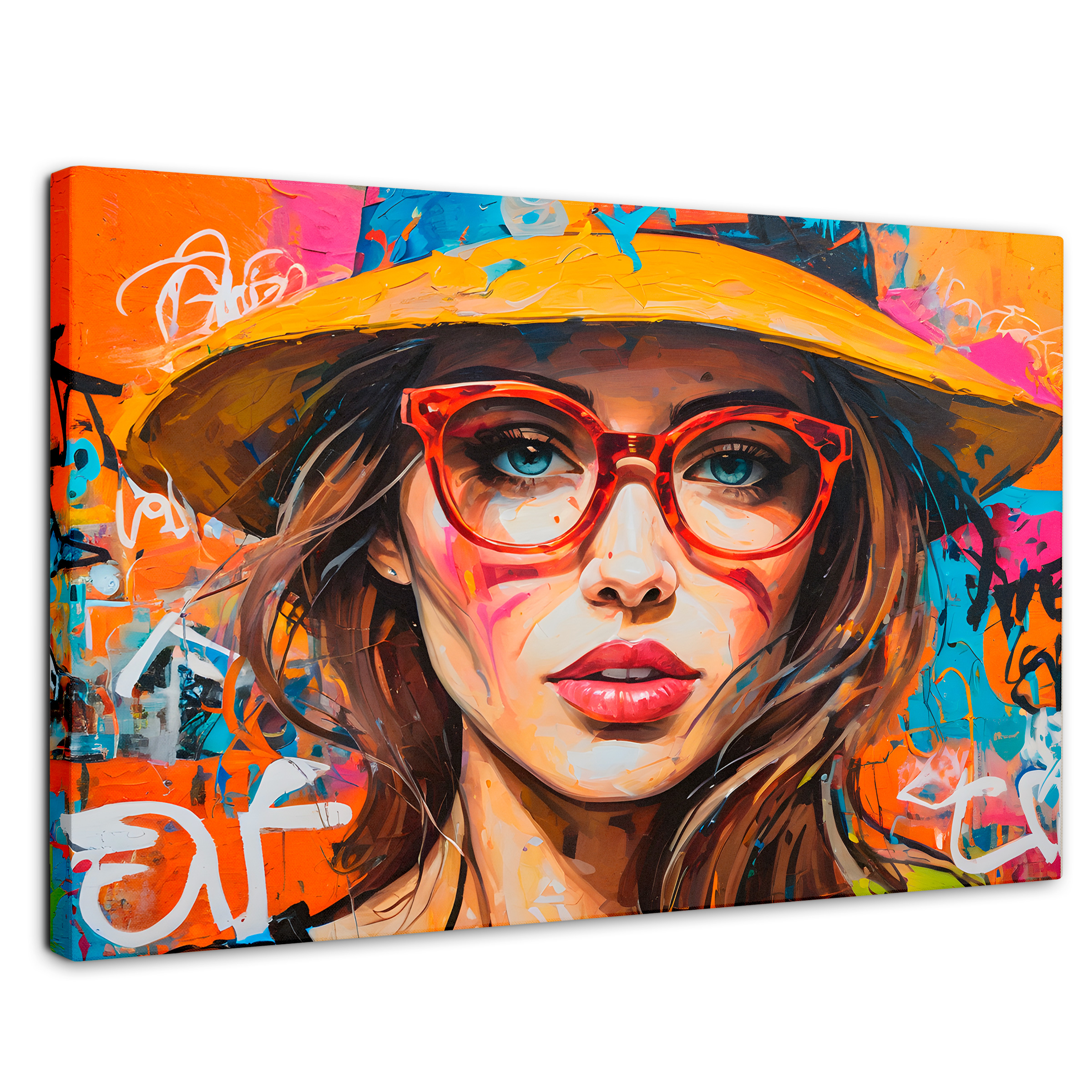 Cuadro Decorativo Canvas Mujer Con Gafas 90x60