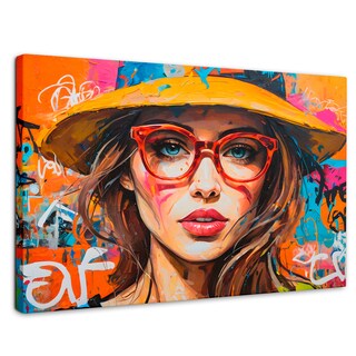 Foto 1 | Cuadro Decorativo Canvas Mujer Con Gafas 90x60