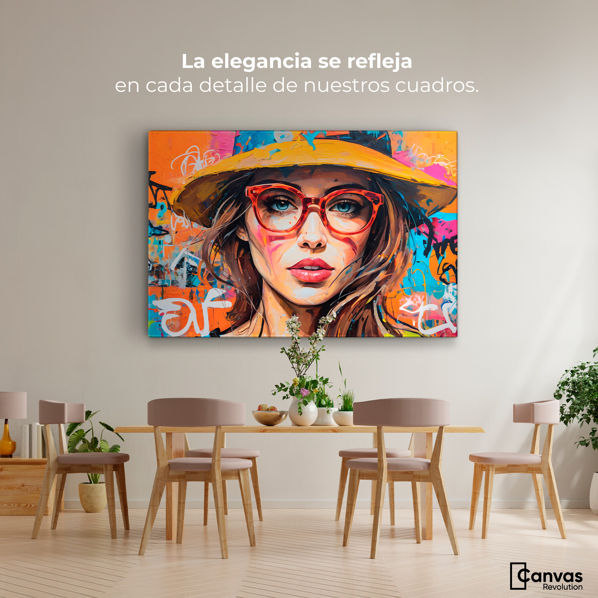 Foto 3 pulgar | Cuadro Decorativo Canvas Mujer Con Gafas 90x60