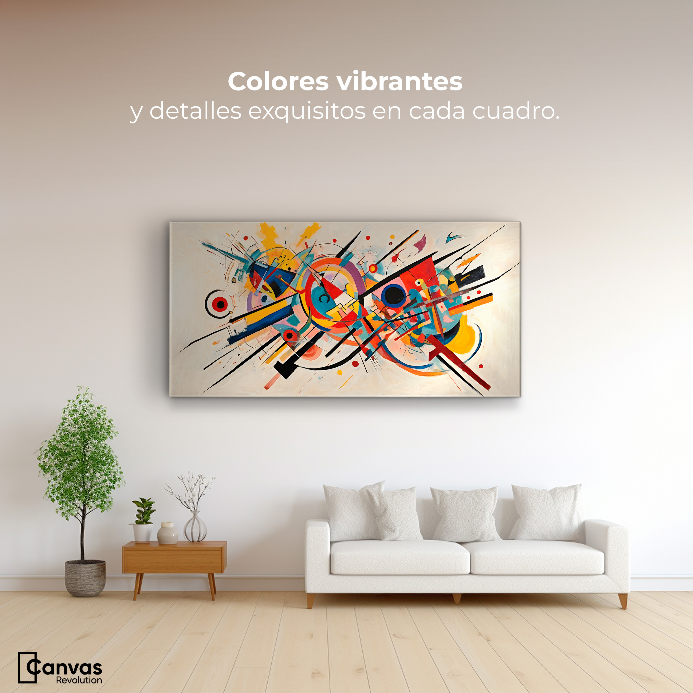 Foto 3 pulgar | Cuadro Decorativo Canvas Abstracción Moderna 140x70