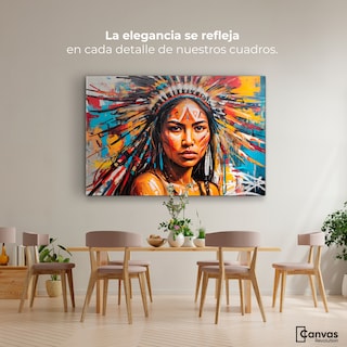 Foto 2 | Cuadro Decorativo Canvas Nativo Colorido 90x60