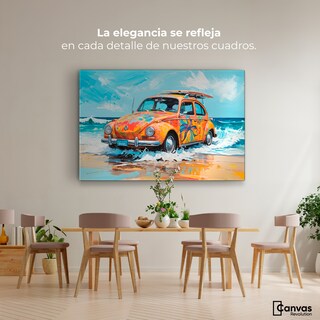 Foto 2 | Cuadro Decorativo Canvas Vocho Vacacional 90x60
