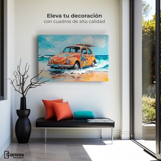 Foto 3 | Cuadro Decorativo Canvas Vocho Vacacional 90x60