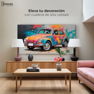 Foto 3 | Cuadro Decorativo Canvas Vocho Colorido 140x70