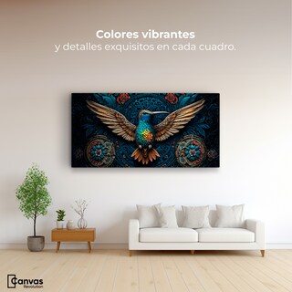 Foto 2 | Cuadro Decorativo Canvas Colibrí Colorido 120x60