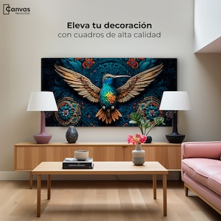 Foto 3 | Cuadro Decorativo Canvas Colibrí Colorido 120x60