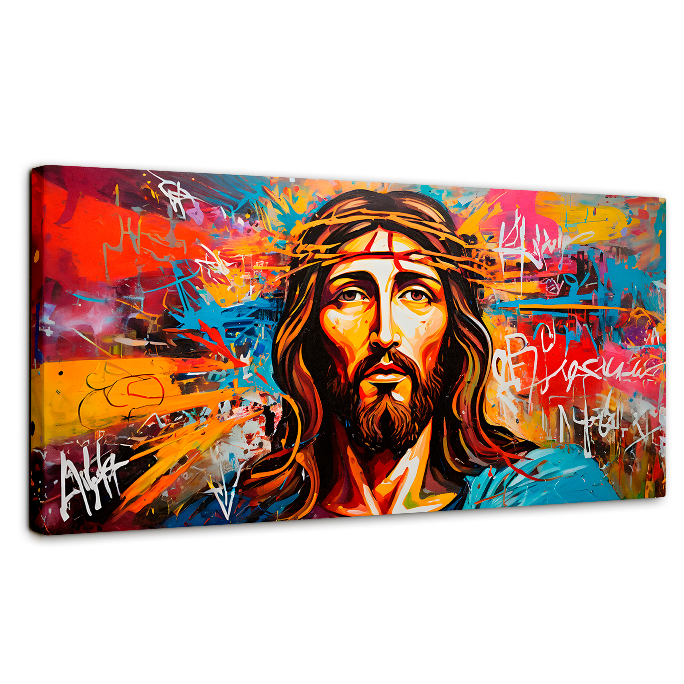 Foto 2 pulgar | Cuadro Decorativo Canvas Graffiti Sagrado 140x70