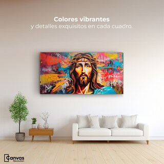 Foto 2 | Cuadro Decorativo Canvas Graffiti Sagrado 140x70