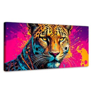 Foto 1 | Cuadro Decorativo Canvas Leopardo Colorido 120x60