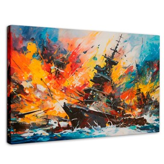 Foto 1 | Cuadro Decorativo Canvas Buque Explosivo 90x60