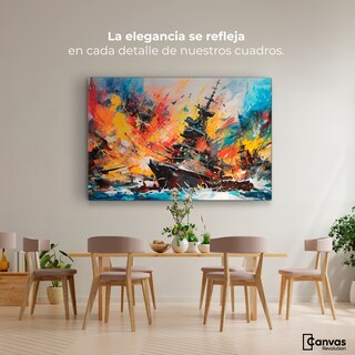 Foto 2 | Cuadro Decorativo Canvas Buque Explosivo 90x60