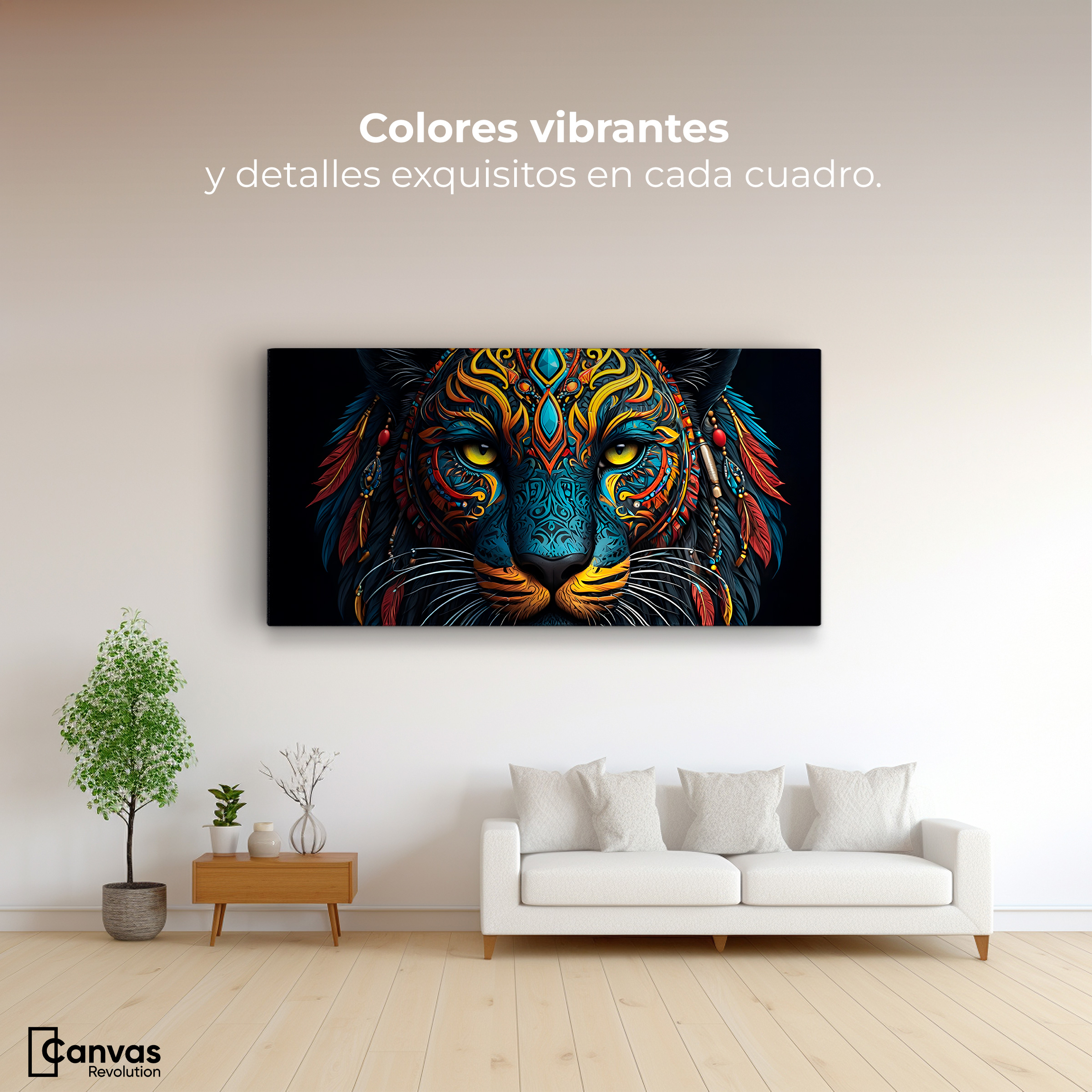Foto 3 pulgar | Cuadro Decorativo Canvas Majestuosidad Felina 120x60