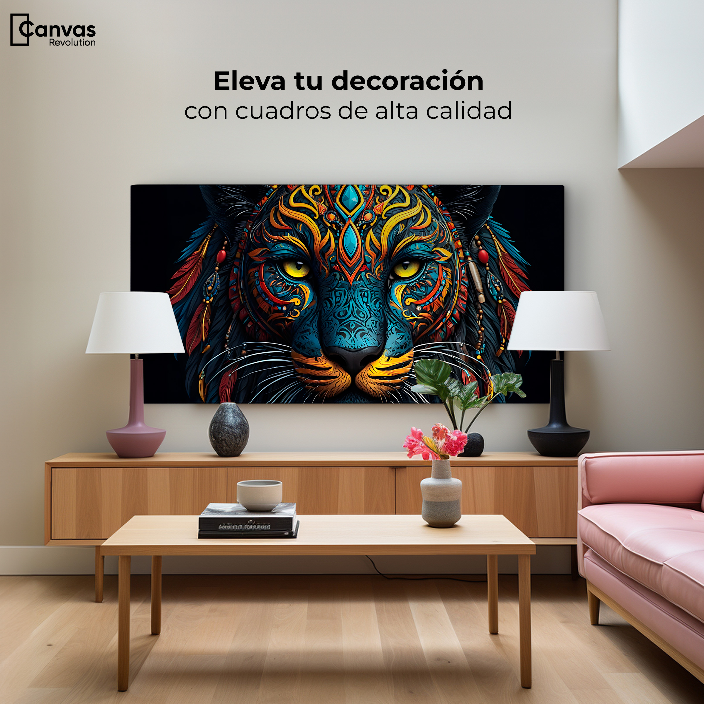 Foto 4 pulgar | Cuadro Decorativo Canvas Majestuosidad Felina 120x60