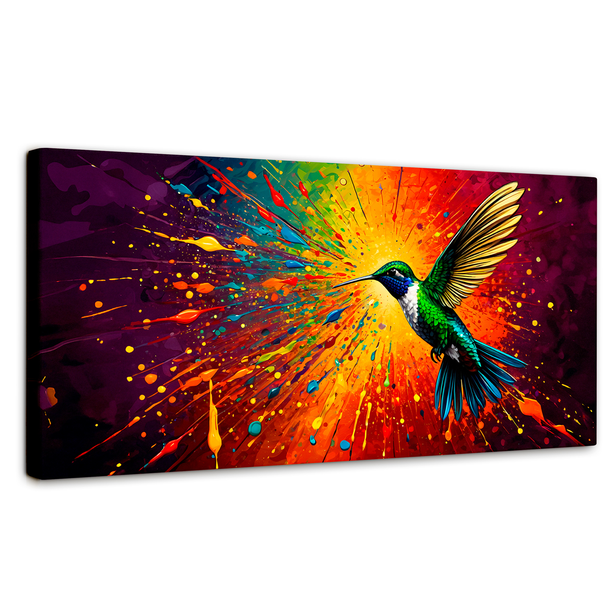 Cuadro Decorativo Canvas Colibrí Radiante 120x60