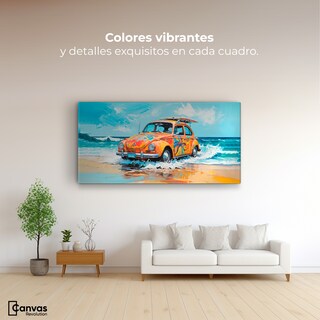 Foto 2 | Cuadro Decorativo Canvas Vocho Vacacional 140x70