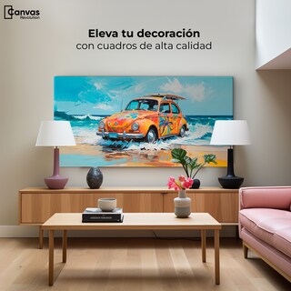Foto 3 | Cuadro Decorativo Canvas Vocho Vacacional 140x70