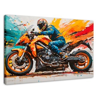 Foto 1 | Cuadro Decorativo Canvas Furia Motorizada 90x60