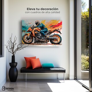 Foto 3 | Cuadro Decorativo Canvas Furia Motorizada 90x60