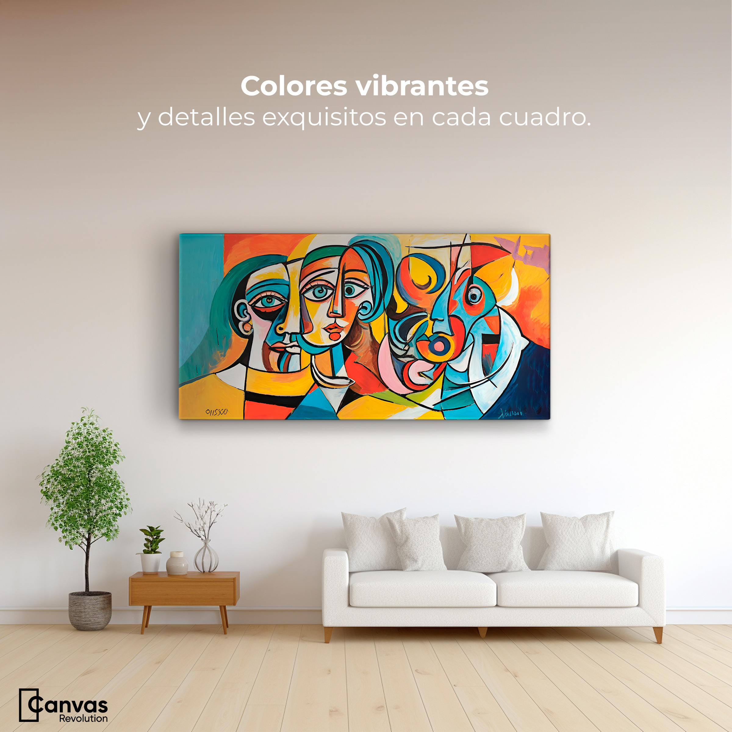 Foto 3 pulgar | Cuadro Decorativo Canvas Rostros Modernos 140x70